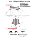 Outdoor sunshade camping shelter tent tarp for beach and hiking traveling use sunshade  canopy